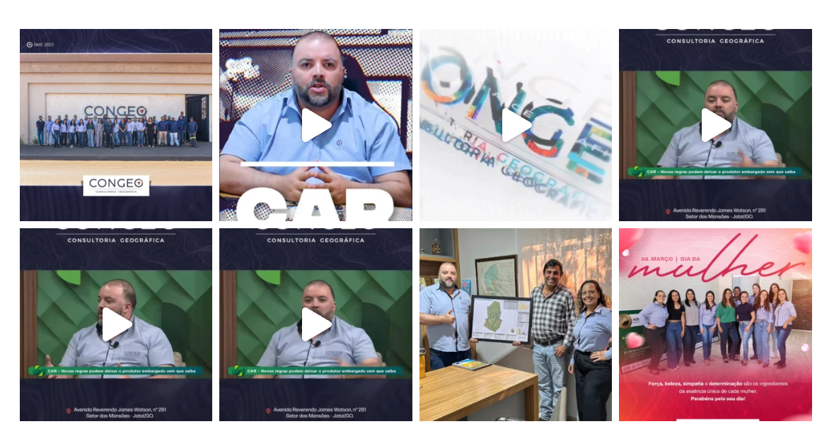 Publicações recentes do Instagram da CONGEO